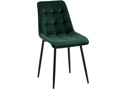 Chaise de salle à manger Gifford, velours, verte