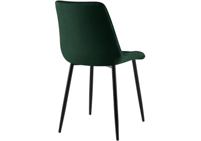 Chaise de salle à manger Gifford, velours, verte