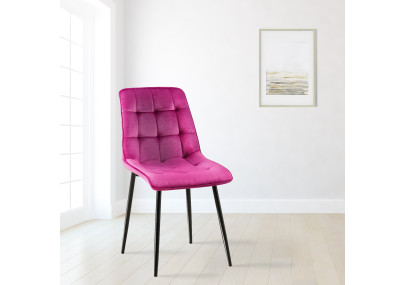 Chaise de salle à manger Gifford, velours, violet