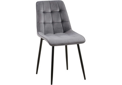 Chaise de salle à manger Gifford en velours gris foncé