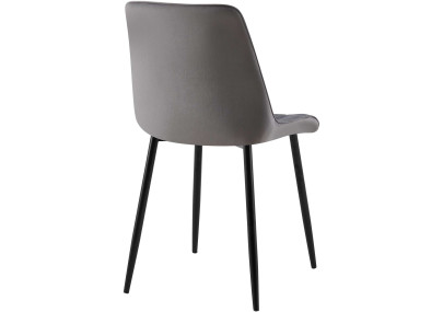 Chaise de salle à manger Gifford en velours gris foncé