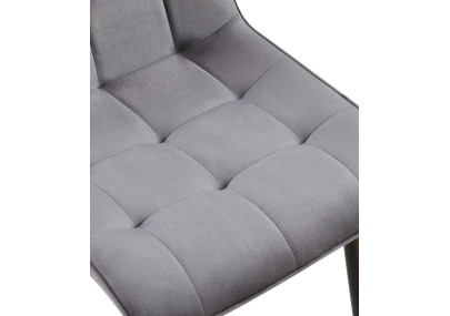Chaise de salle à manger Gifford en velours gris foncé