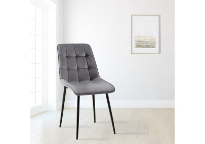 Chaise de salle à manger Gifford en velours gris foncé