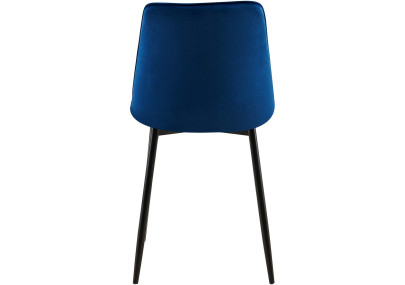 Chaise de salle à manger Gifford, velours, bleu foncé