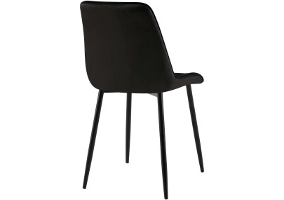 Chaise de salle à manger Gifford, velours, noire