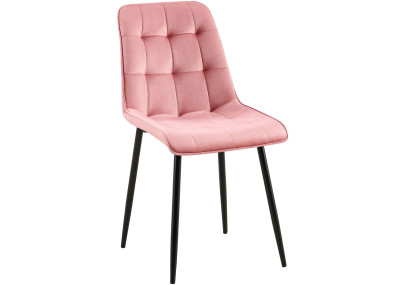 Chaise de salle à manger Gifford, velours, rose