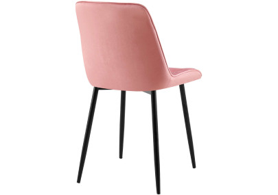 Chaise de salle à manger Gifford, velours, rose