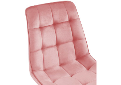 Chaise de salle à manger Gifford, velours, rose