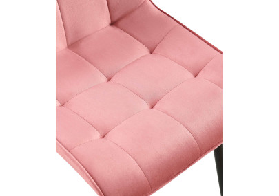 Chaise de salle à manger Gifford, velours, rose