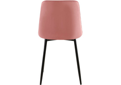 Chaise de salle à manger Gifford, velours, rose