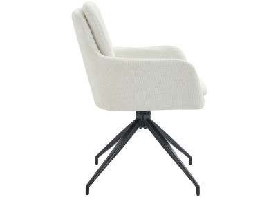 Chaise de salle à manger Pickett en tissu crème