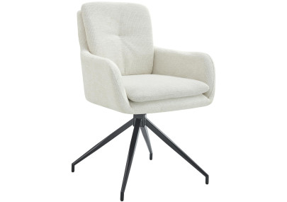 Chaise de salle à manger Pickett en tissu crème