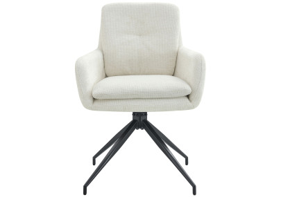 Chaise de salle à manger Pickett en tissu crème