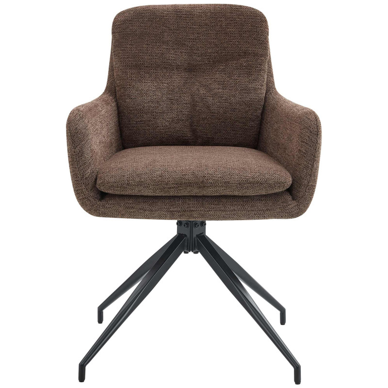 Chaise de salle à manger Pickett en tissu marron