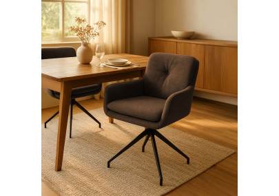 Chaise de salle à manger Pickett en tissu marron