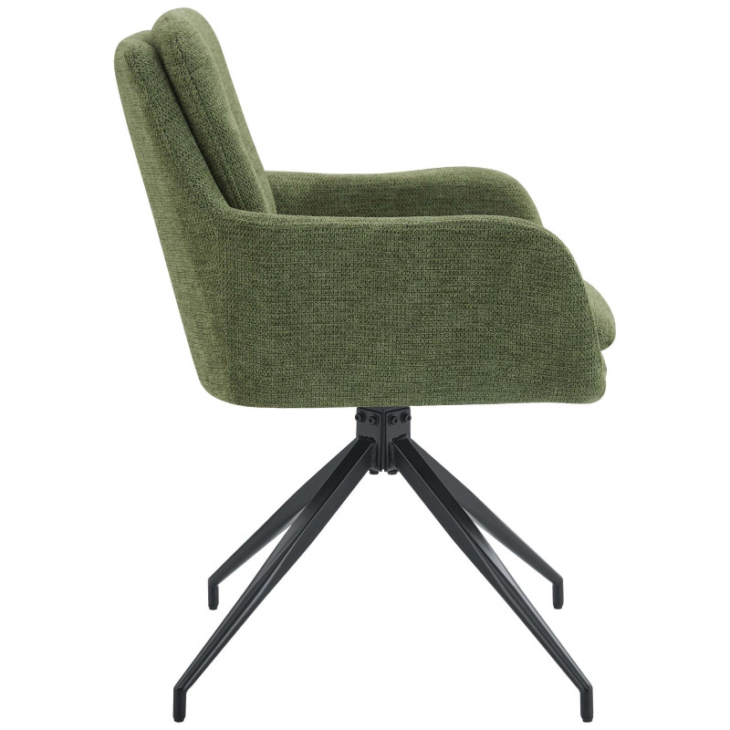 Chaise de salle à manger Pickett en tissu vert