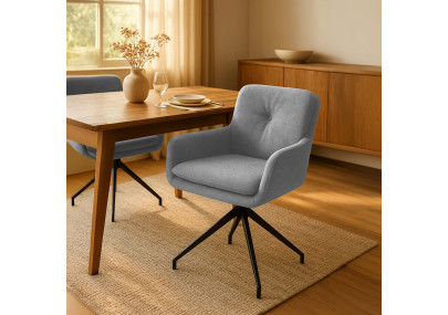 Chaise de salle à manger Pickett en tissu gris