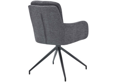 Chaise de salle à manger Pickett en tissu gris foncé