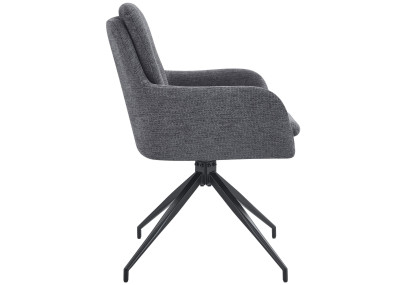 Chaise de salle à manger Pickett en tissu gris foncé