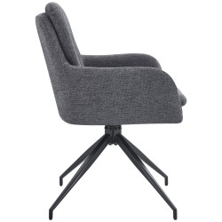 Chaise de salle à manger Pickett en tissu gris foncé