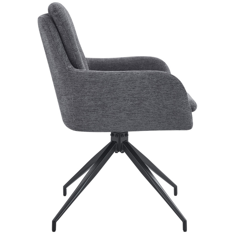 Chaise de salle à manger Pickett en tissu gris foncé