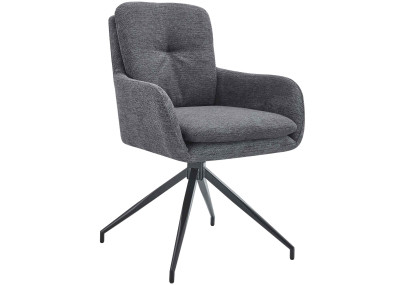 Chaise de salle à manger Pickett en tissu gris foncé