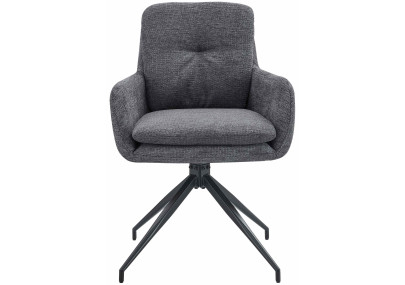 Chaise de salle à manger Pickett en tissu gris foncé