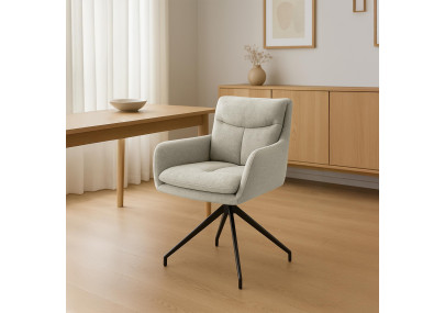 Chaise de salle à manger Somers en tissu crème