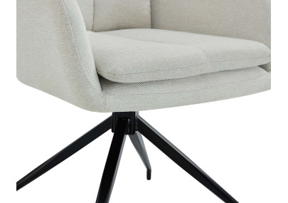 Chaise de salle à manger Somers en tissu crème
