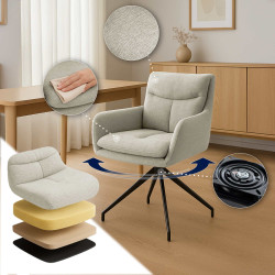 Chaise de salle à manger Somers en tissu crème