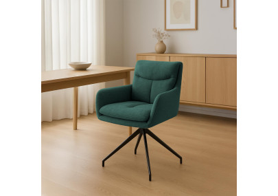 Chaise de salle à manger Somers en tissu vert