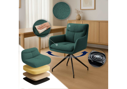 Chaise de salle à manger Somers en tissu vert