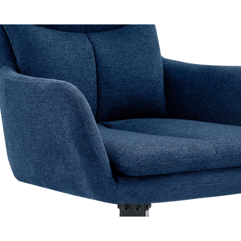 Chaise de salle à manger Somers en tissu bleu