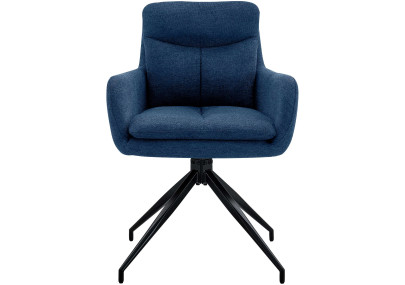 Chaise de salle à manger Somers en tissu bleu