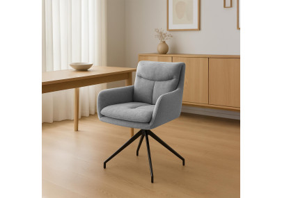 Chaise de salle à manger Somers en tissu gris clair