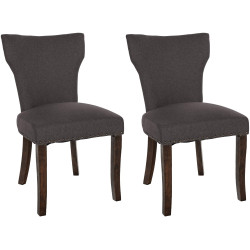 Ensemble de 2 chaises de salle à manger Zadar, tissu antique foncé, gris foncé