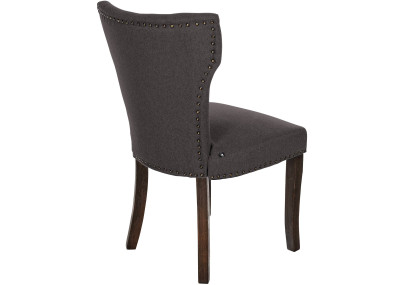 Ensemble de 2 chaises de salle à manger Zadar, tissu antique foncé, gris foncé