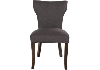 Ensemble de 2 chaises de salle à manger Zadar, tissu antique foncé, gris foncé