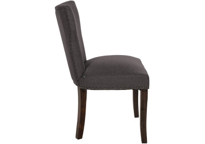 Ensemble de 2 chaises de salle à manger Zadar, tissu antique foncé, gris foncé