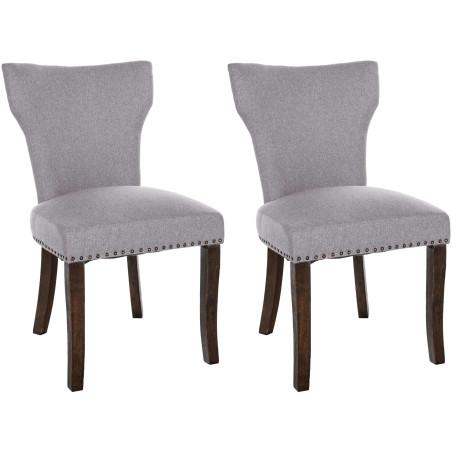 Ensemble de 2 chaises de salle à manger Zadar, tissu gris foncé antique