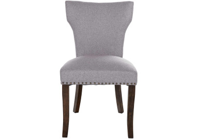 Ensemble de 2 chaises de salle à manger Zadar, tissu gris foncé antique