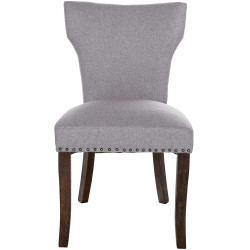 Ensemble de 2 chaises de salle à manger Zadar, tissu gris foncé antique