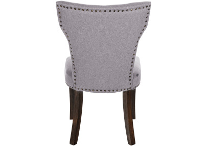 Ensemble de 2 chaises de salle à manger Zadar, tissu gris foncé antique