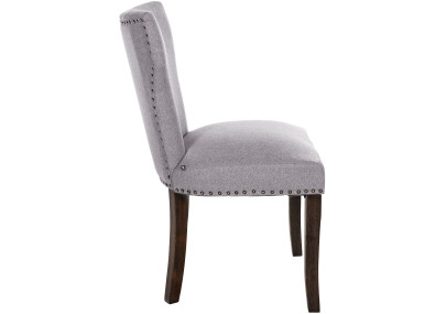 Ensemble de 2 chaises de salle à manger Zadar, tissu gris foncé antique