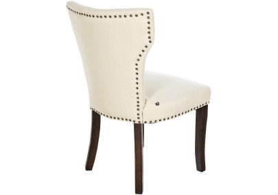 Ensemble de 2 chaises de salle à manger Zadar, tissu crème foncé antique