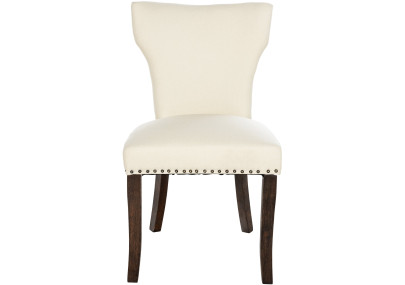 Ensemble de 2 chaises de salle à manger Zadar, tissu crème foncé antique