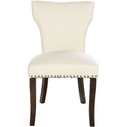 Ensemble de 2 chaises de salle à manger Zadar, tissu crème foncé antique