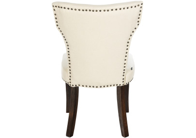 Ensemble de 2 chaises de salle à manger Zadar, tissu crème foncé antique