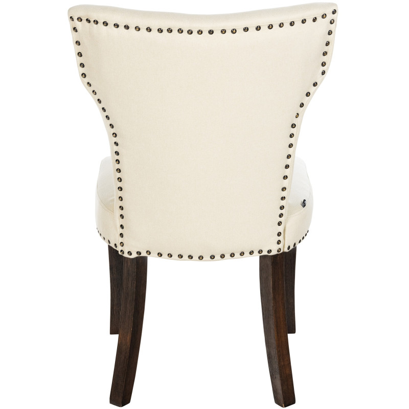 Ensemble de 2 chaises de salle à manger Zadar, tissu crème foncé antique