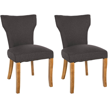 Ensemble de 2 chaises de salle à manger Zadar, tissu gris foncé antique clair